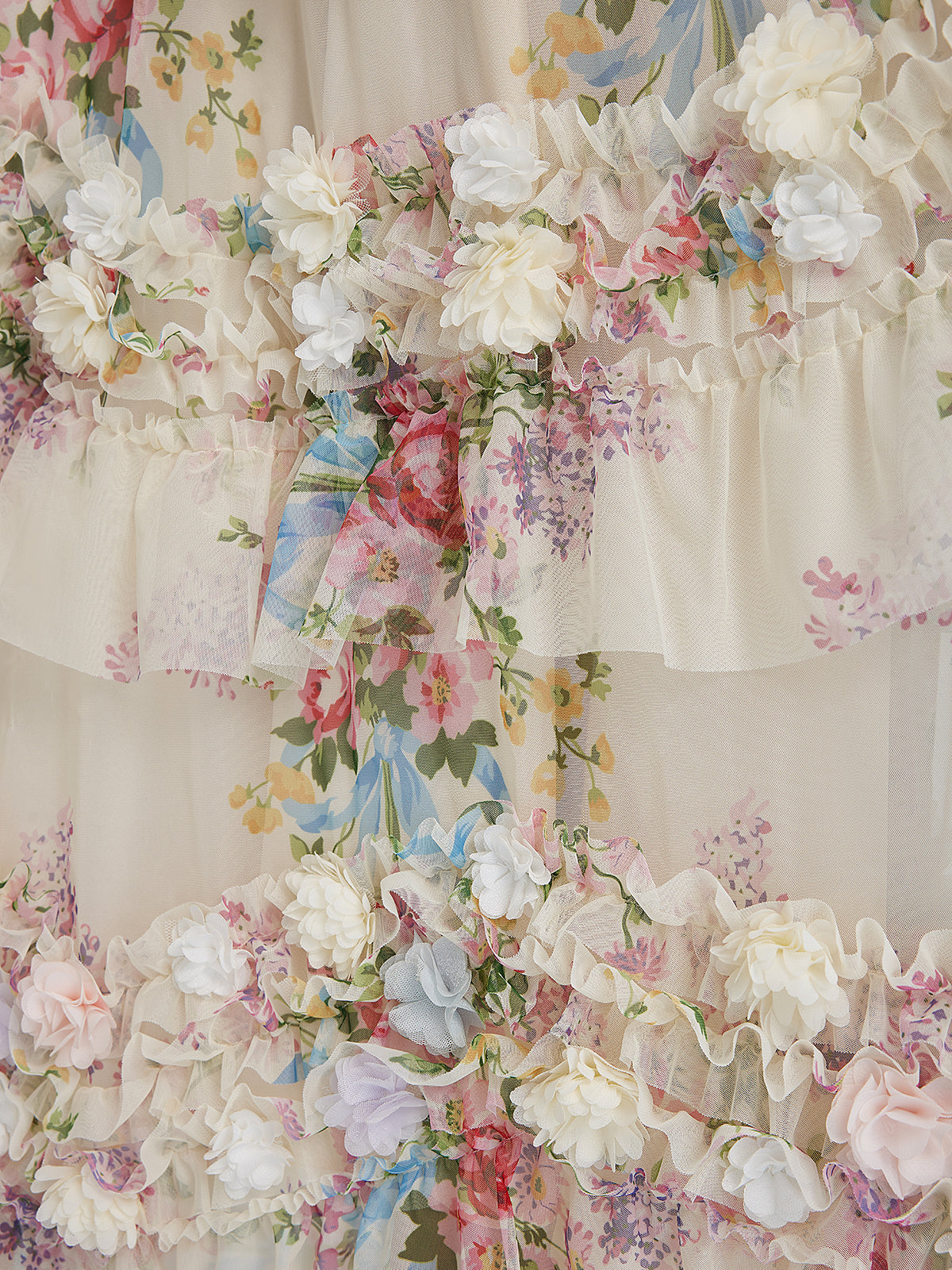 Final Sale | Handcrafted Floral French-Inspired Tulle Skirt