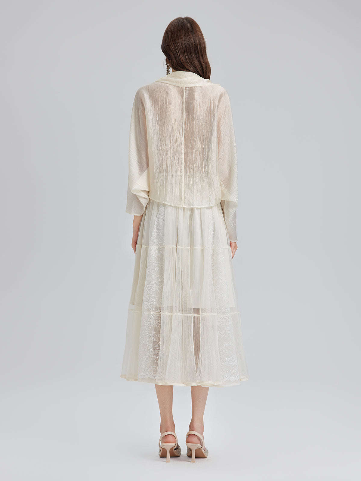 Final Sale | Asymmetric Cowl Neck Acetate Top