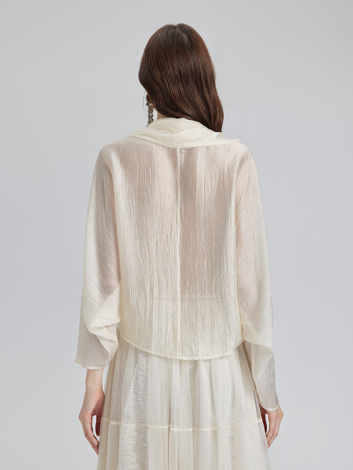 Final Sale | Asymmetric Cowl Neck Acetate Top