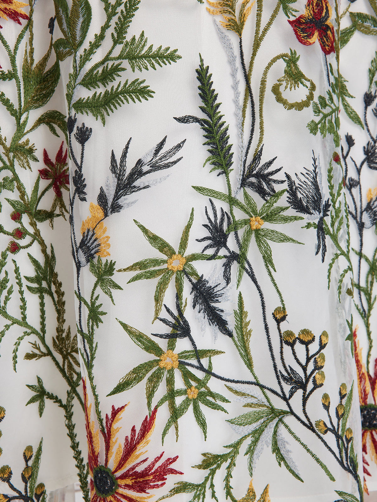 Hand-Beaded Floral Embroidered Dress