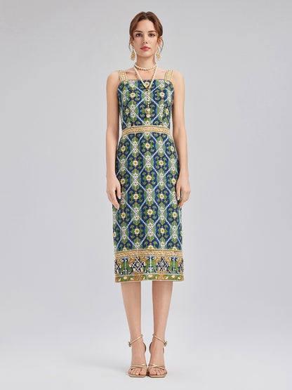 Crystal-Trim Guipure Lace Slip Dress