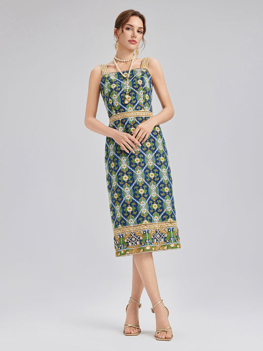 Crystal-Trim Guipure Lace Slip Dress