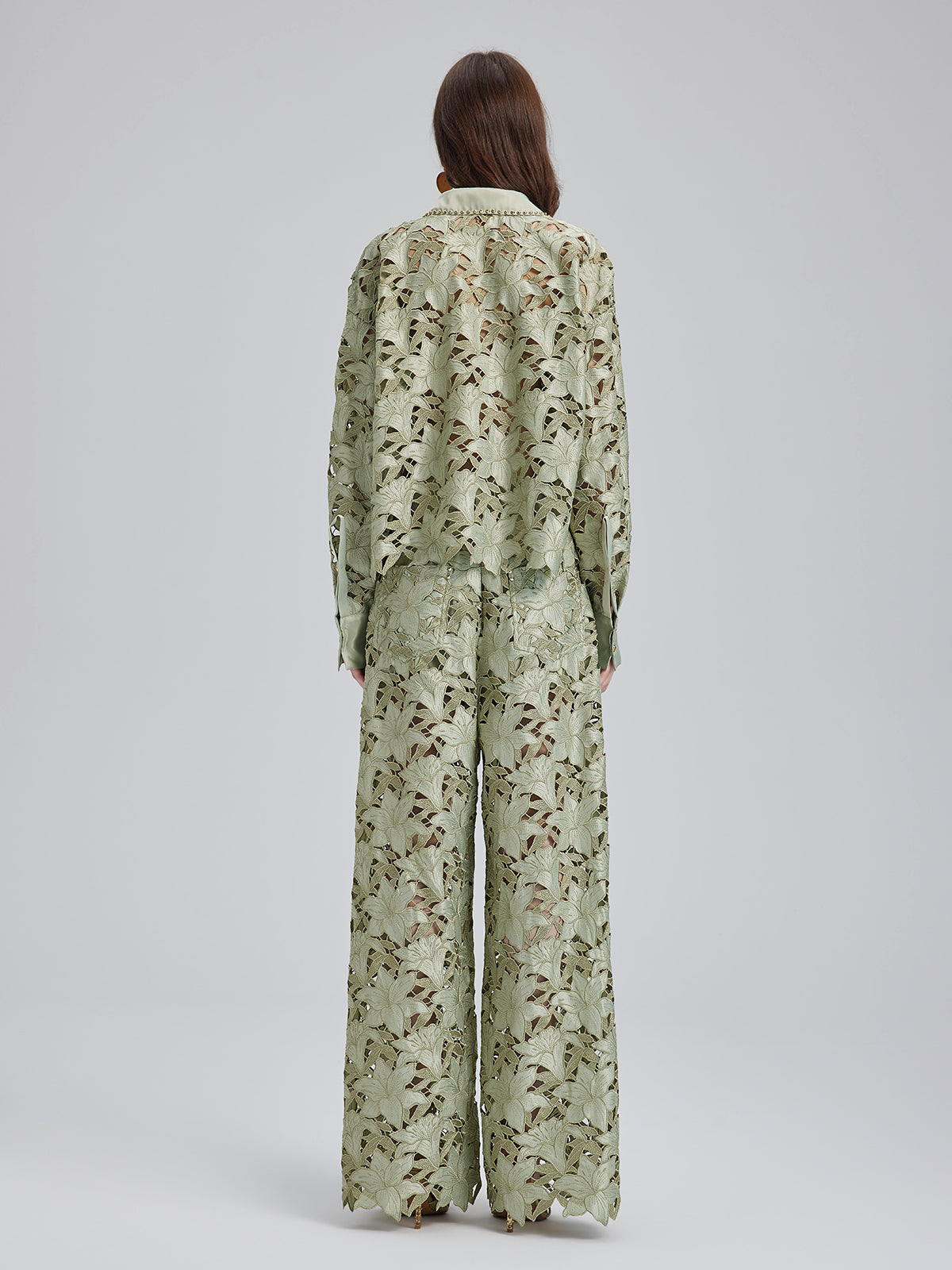 Studded Floral Cutwork Embroidery Set