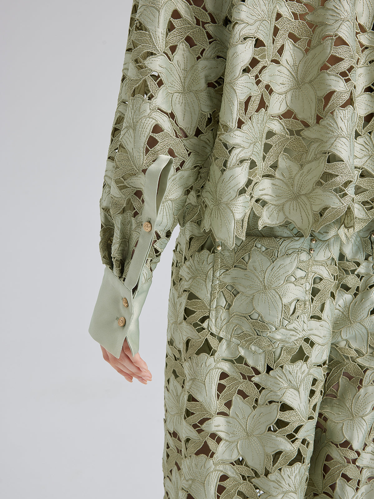 Studded Floral Cutwork Embroidery Set