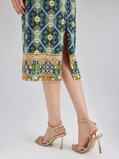 Crystal-Trim Guipure Lace Slip Dress