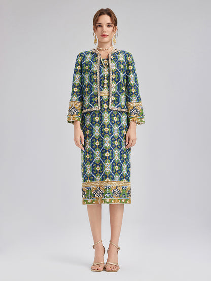 Crystal-Trim Guipure Lace Jacket