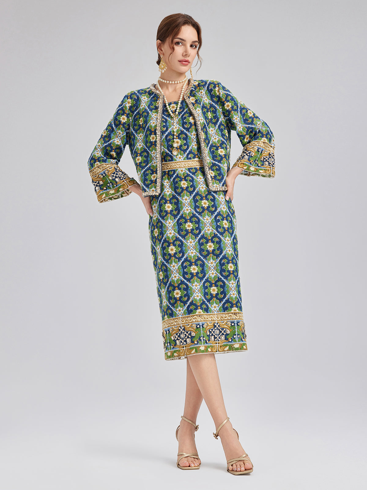 Crystal-Trim Guipure Lace Slip Dress