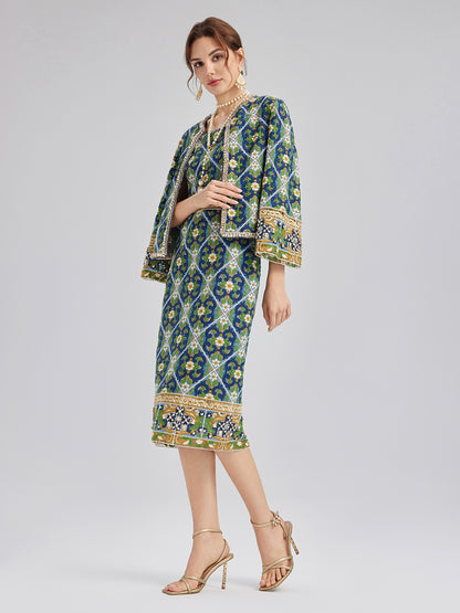 Crystal-Trim Guipure Lace Slip Dress