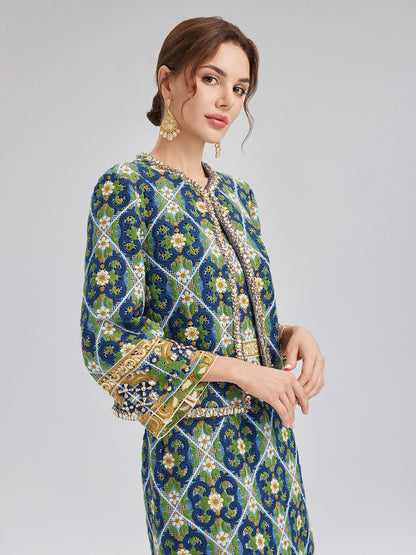 Crystal-Trim Guipure Lace Jacket