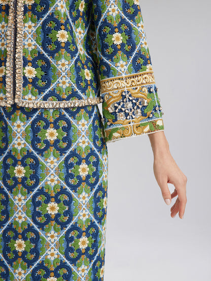 Crystal-Trim Guipure Lace Jacket