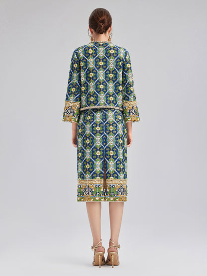 Crystal-Trim Guipure Lace Jacket