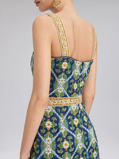 Crystal-Trim Guipure Lace Slip Dress