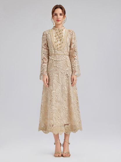 Guipure Lace Baroque Beaded Top