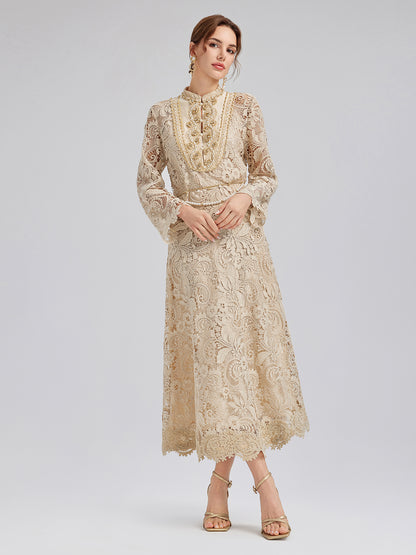 Guipure Lace Baroque Beaded Top