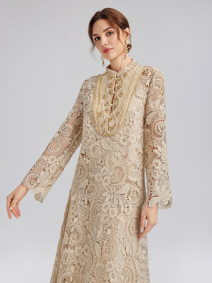 Guipure Lace Baroque Beaded Top