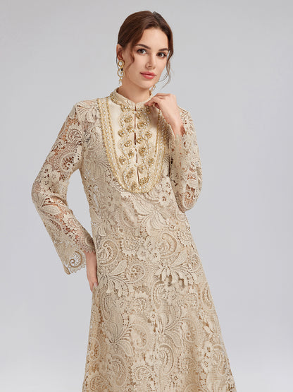 Guipure Lace Baroque Beaded Top