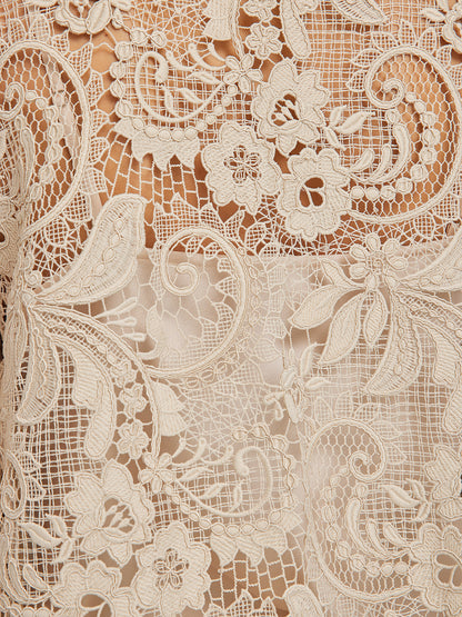 Guipure Lace Baroque Beaded Top