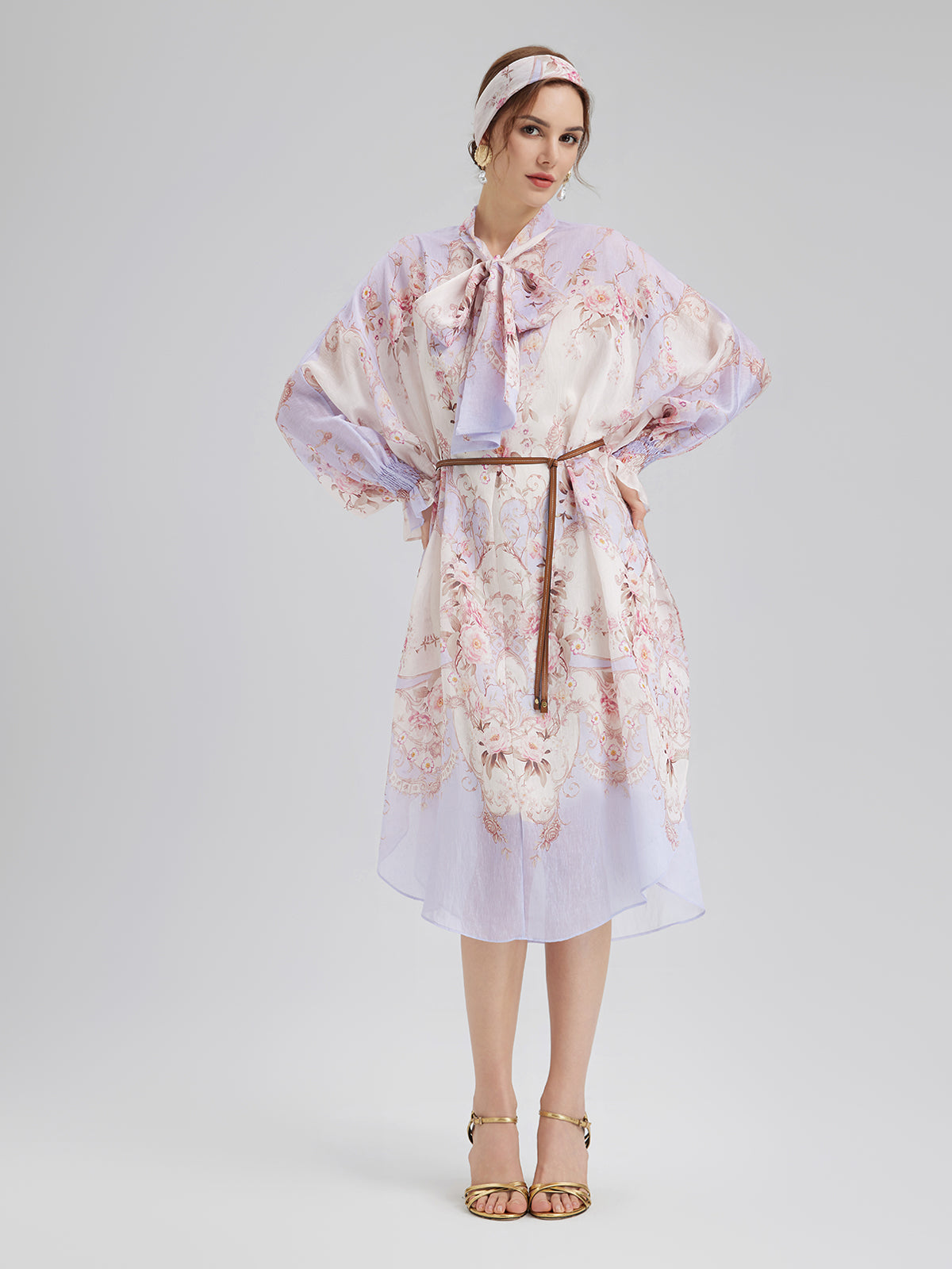 Final Sale | Tencel-Linen Printed Bow Dress