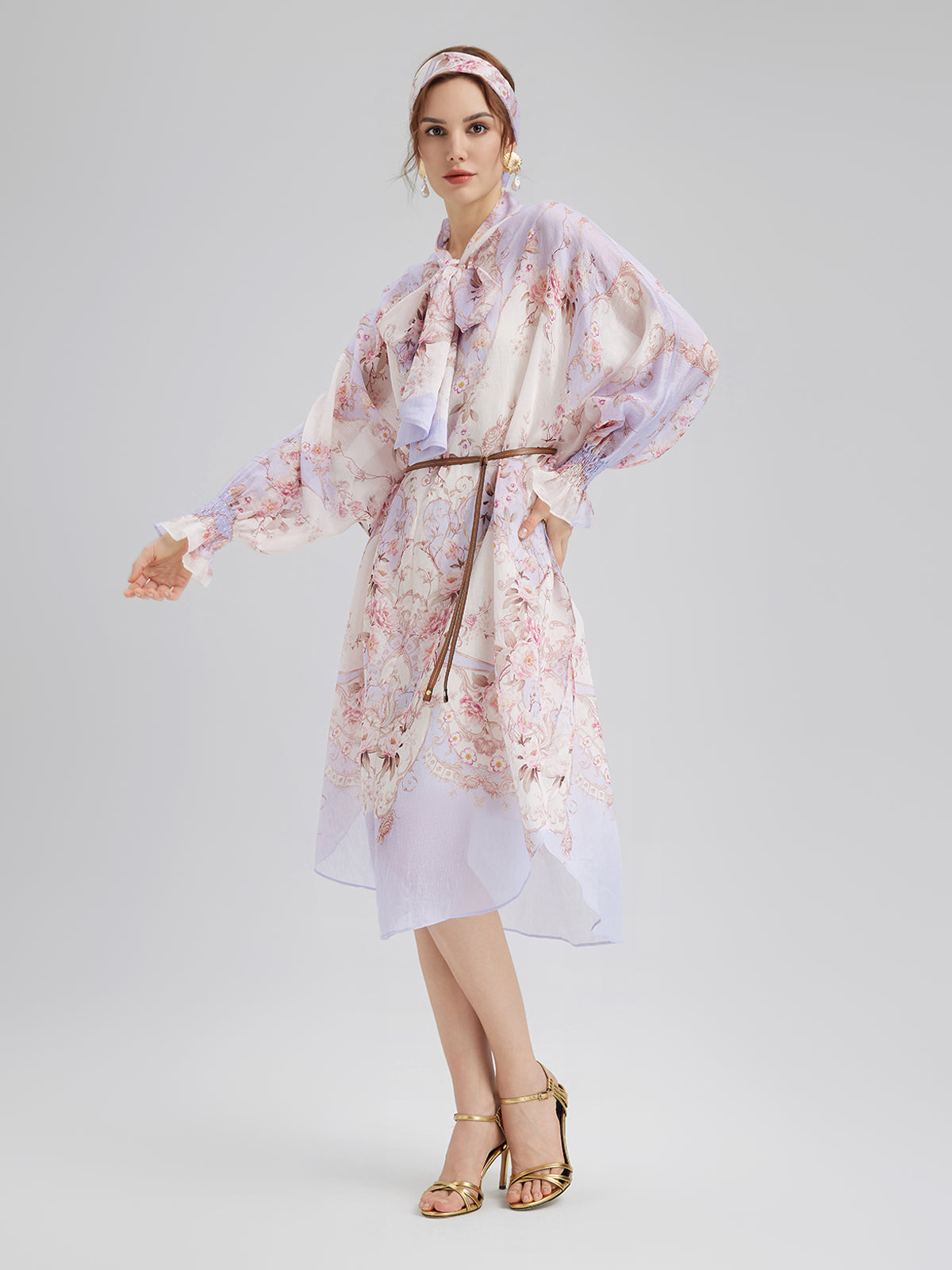 Final Sale | Tencel-Linen Printed Bow Dress