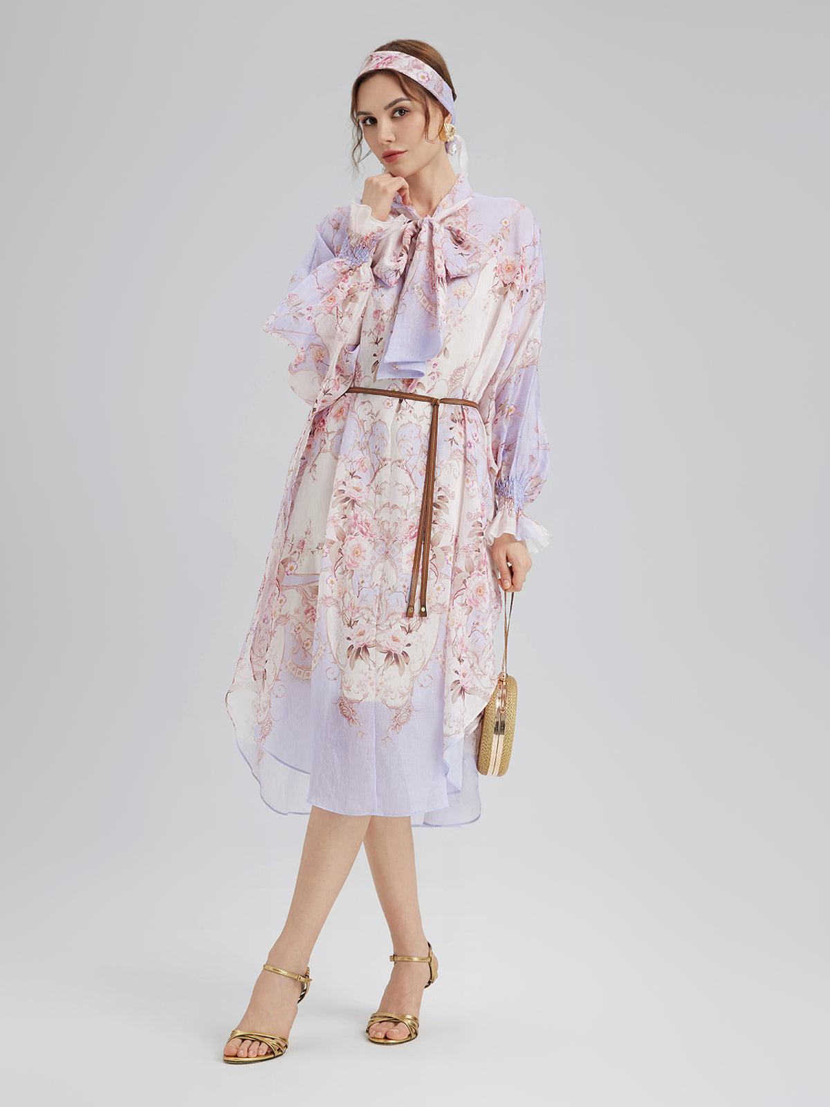 Final Sale | Tencel-Linen Printed Bow Dress