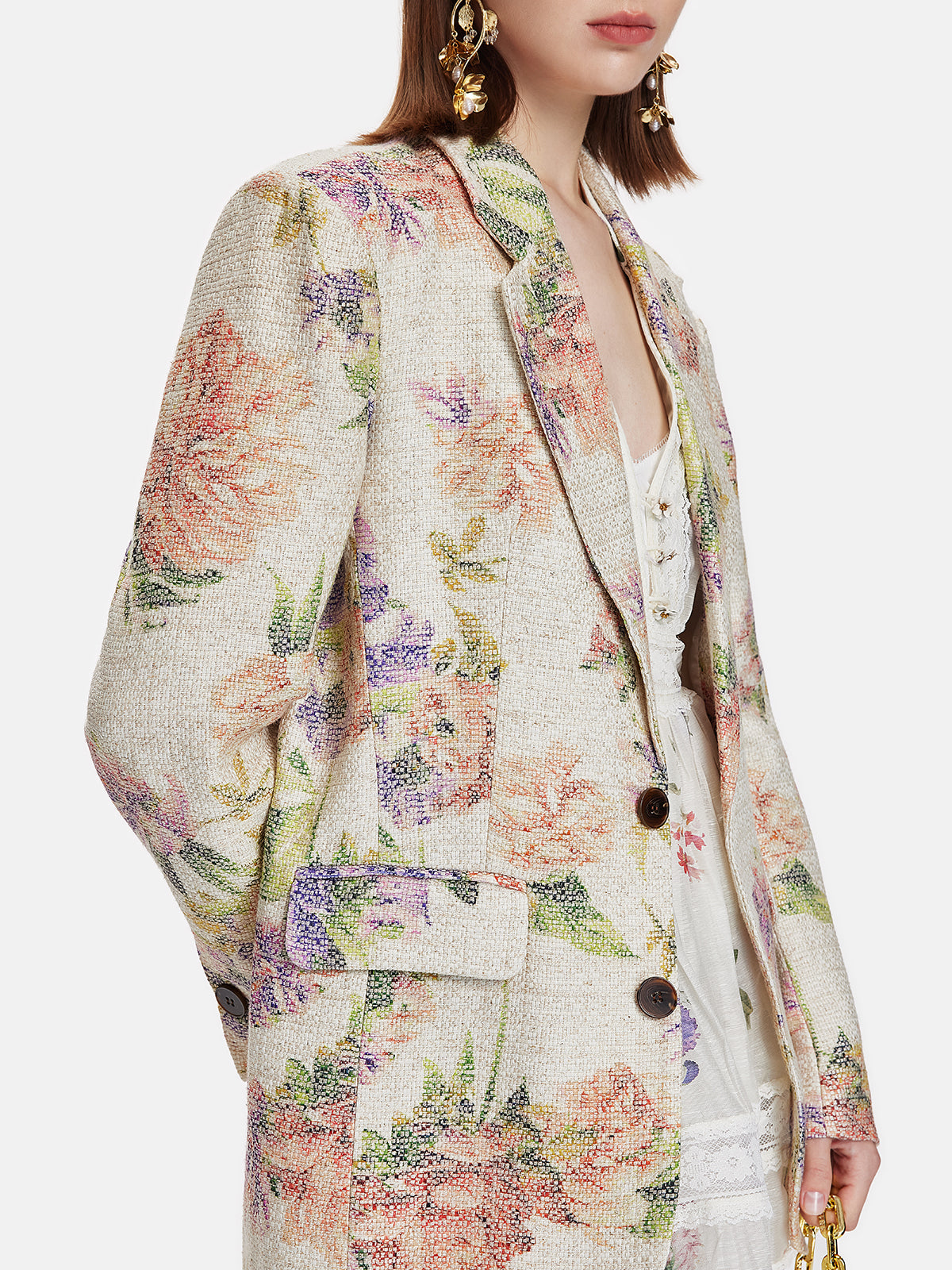 Vintage Rose Tweed Blazer