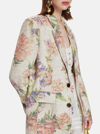 Vintage Rose Tweed Blazer