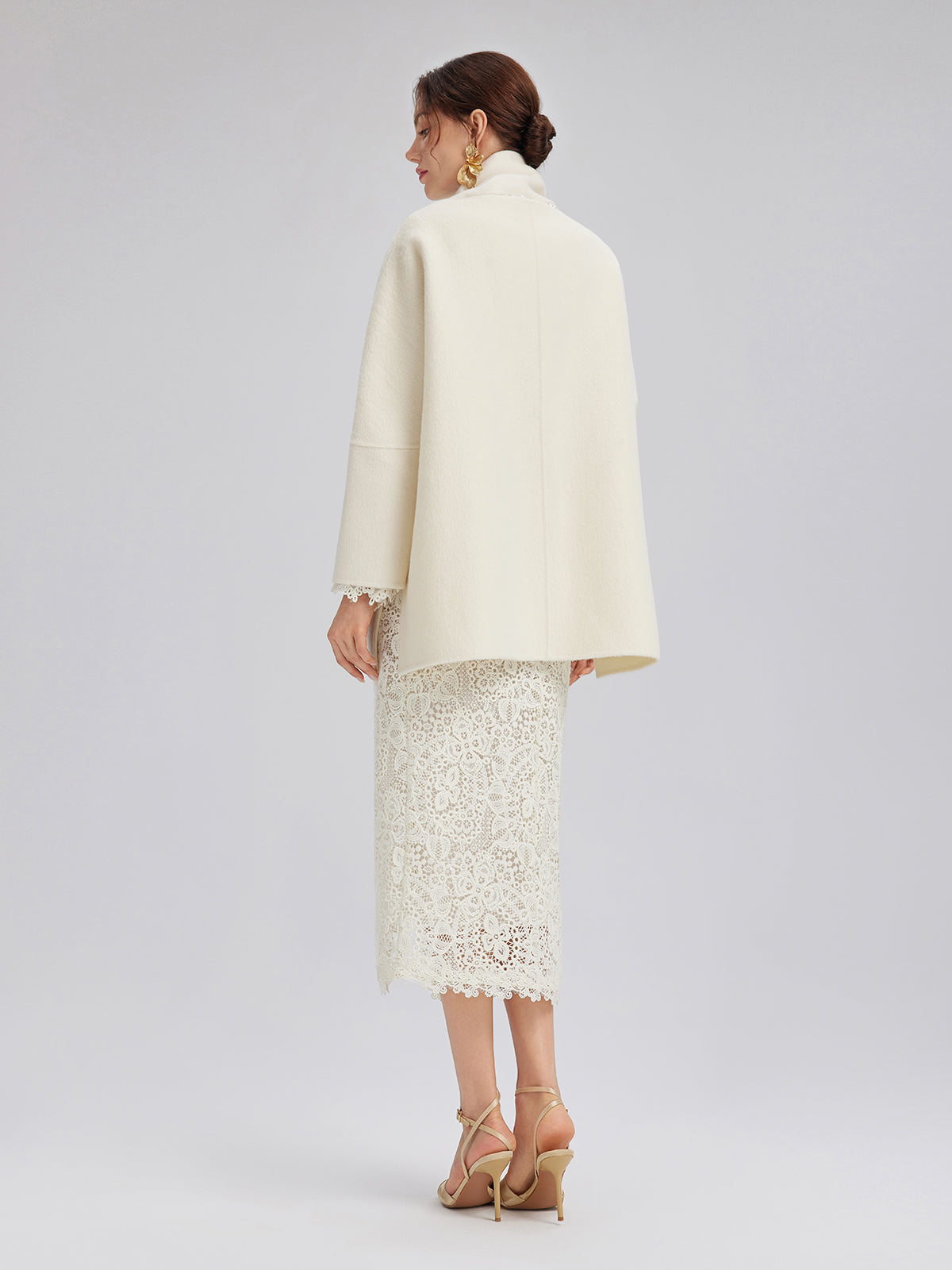 Double-Faced Wool Coat (Fringe Scarf Included)