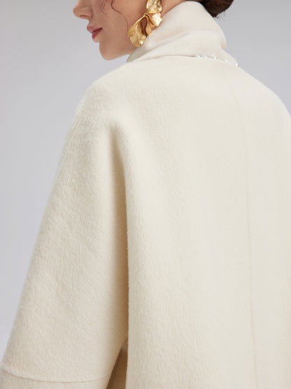 Double-Faced Wool Coat (Fringe Scarf Included)