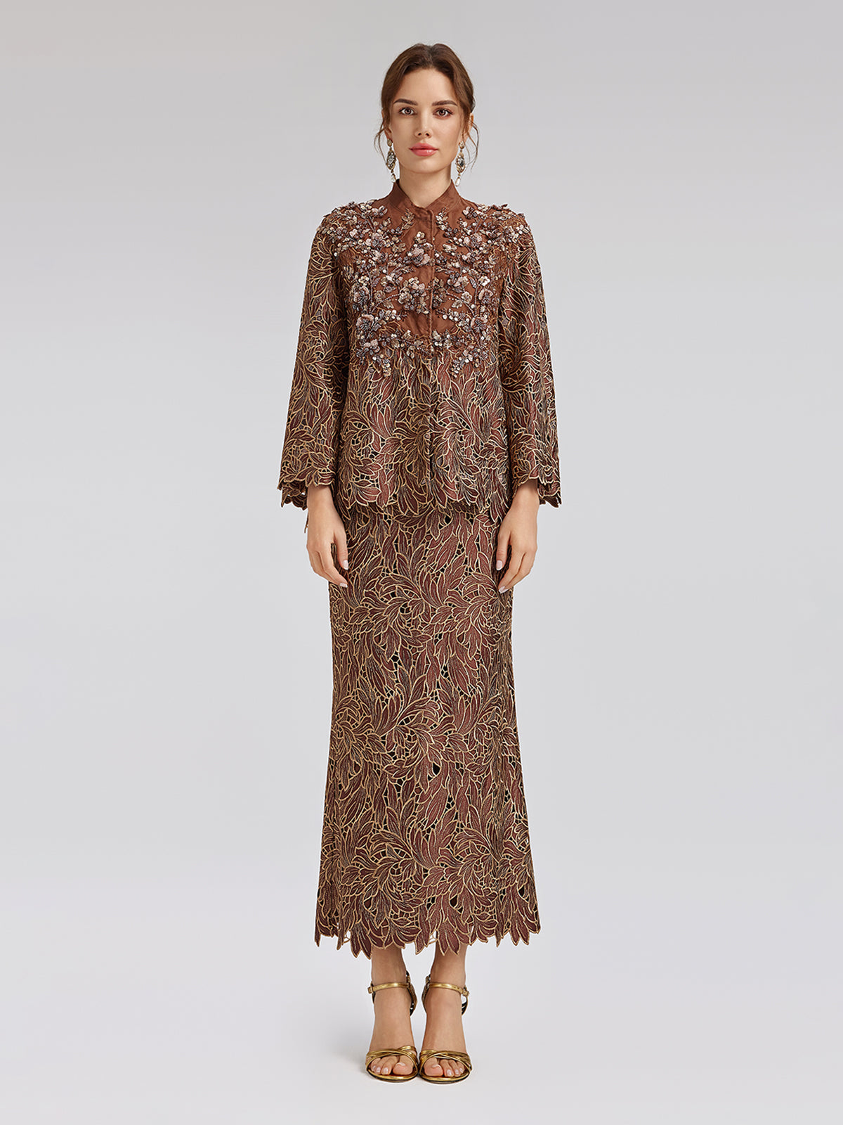 Water-Soluble Embroidery Concealed Zip Skirt