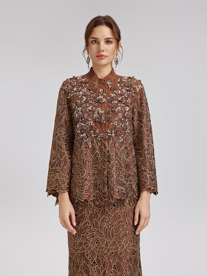 Water-Soluble Embroidery Beaded Appliqué Jacket