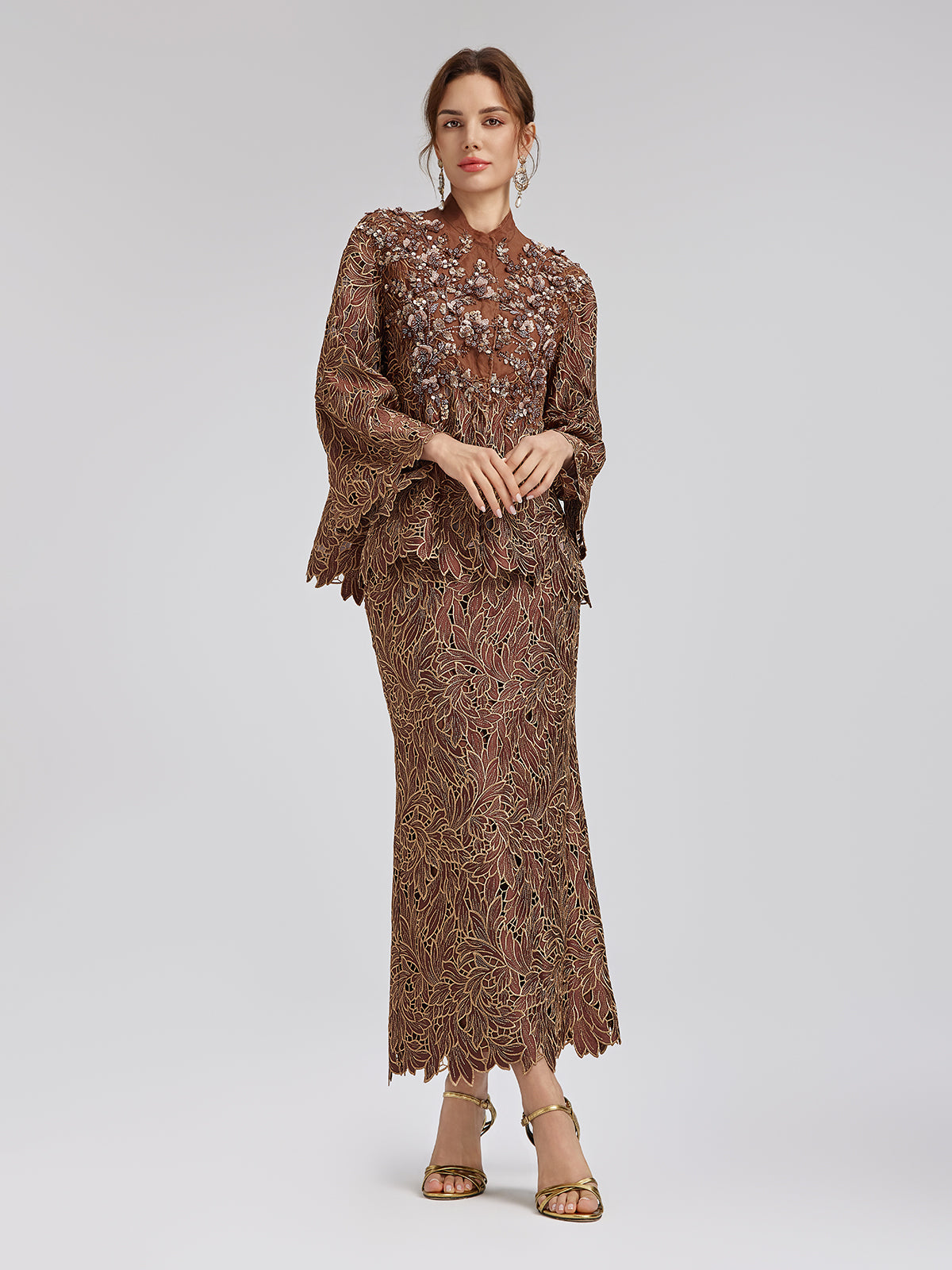 Water-Soluble Embroidery Concealed Zip Skirt