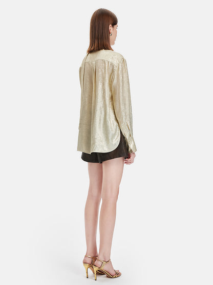 Gold Long Ribbon Shirt