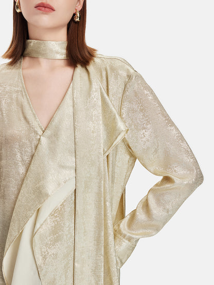 Gold Long Ribbon Shirt