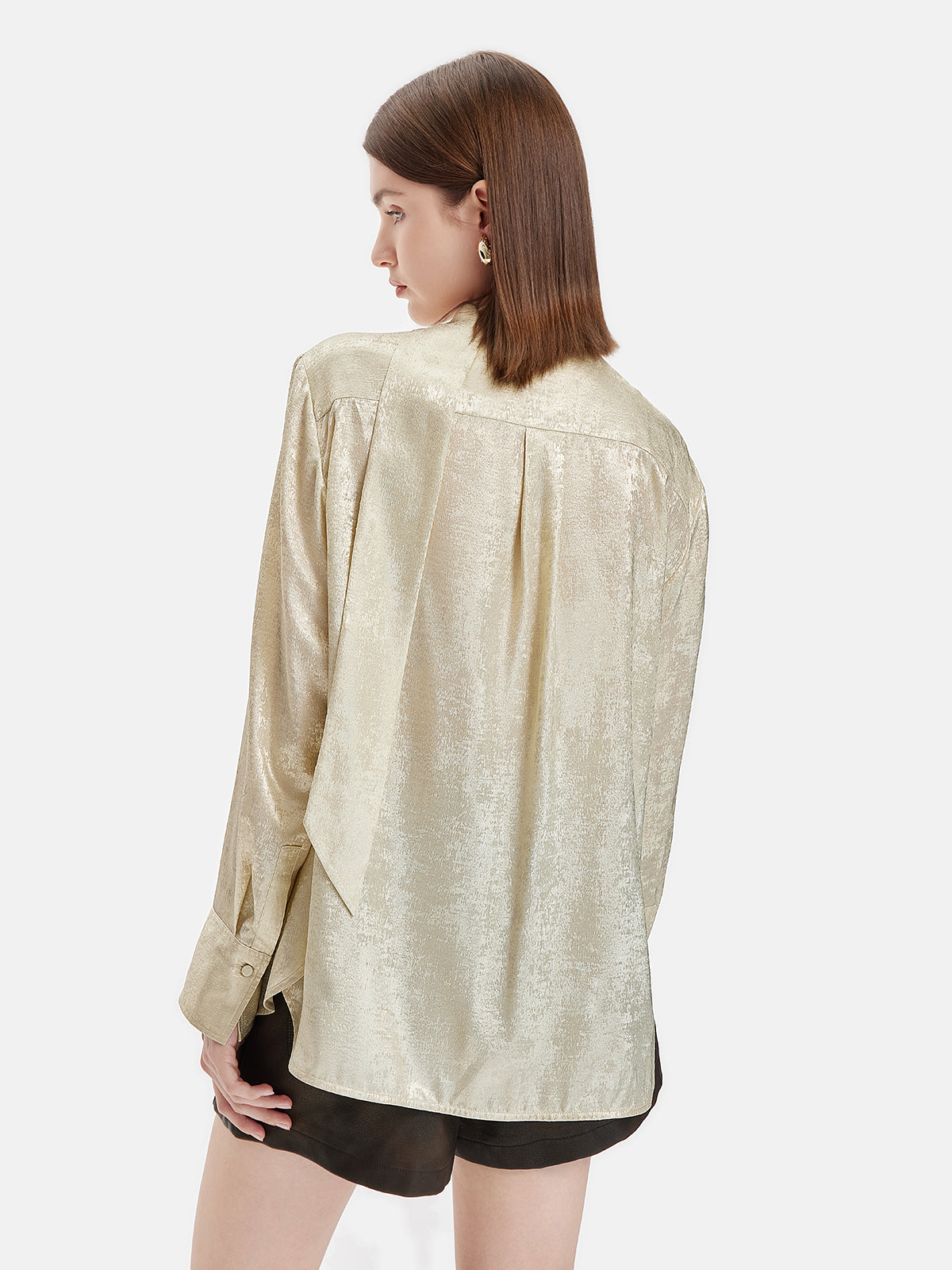 Gold Long Ribbon Shirt