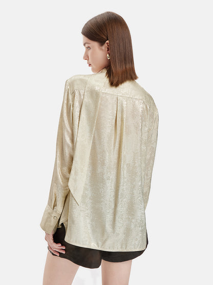 Gold Long Ribbon Shirt