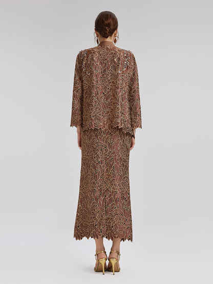 Water-Soluble Embroidery Beaded Appliqué Jacket