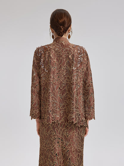 Water-Soluble Embroidery Beaded Appliqué Jacket