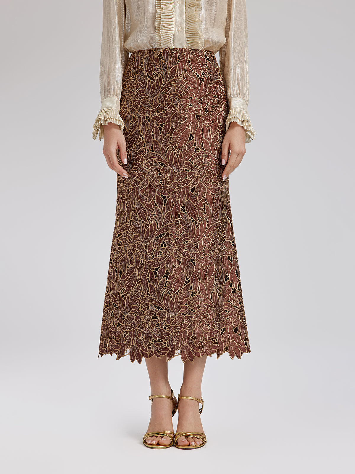 Water-Soluble Embroidery Concealed Zip Skirt