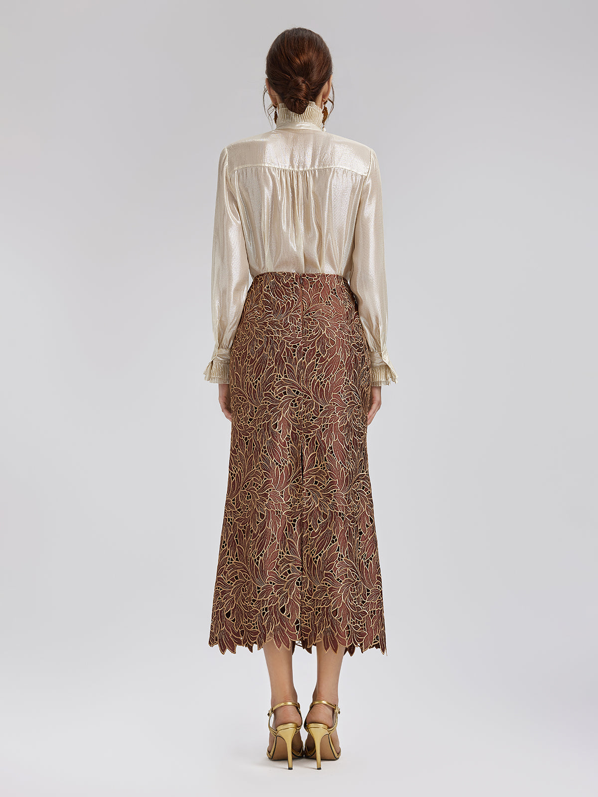 Water-Soluble Embroidery Concealed Zip Skirt