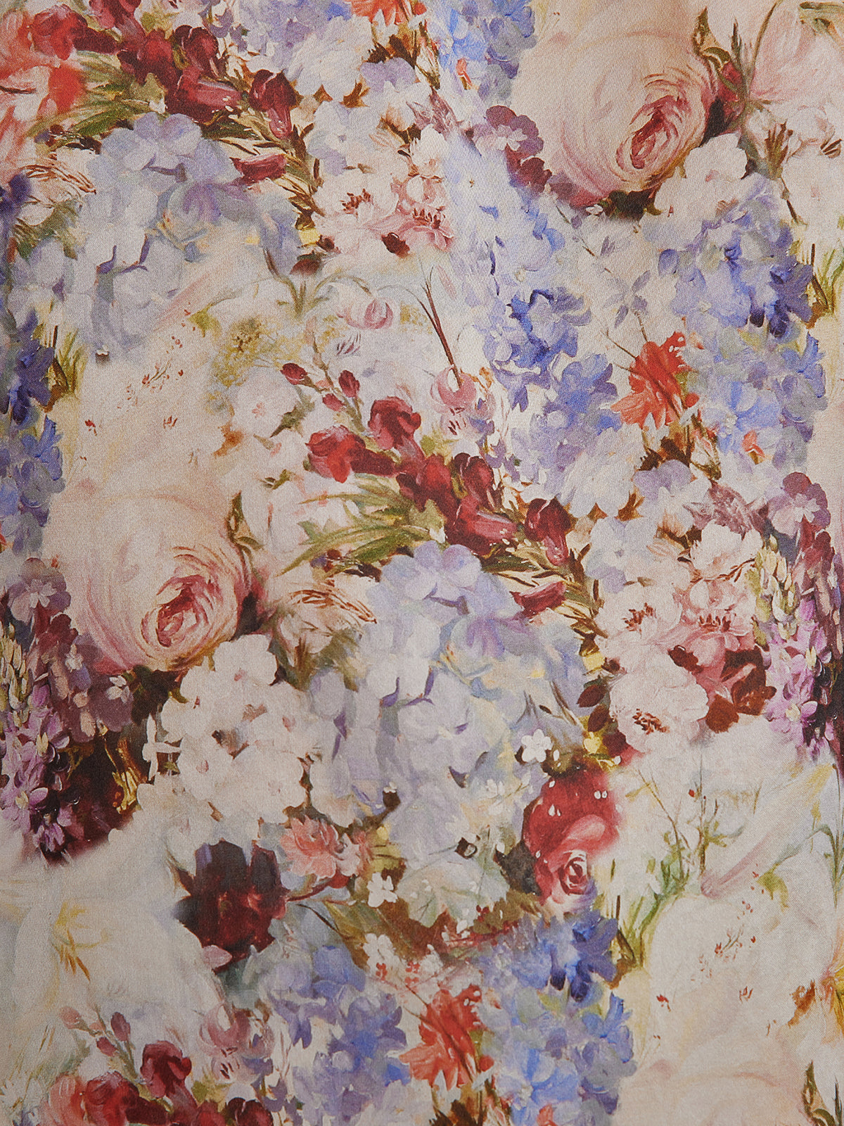 Silk Organza Baroque Print Shirt (Detachable Flower Included)