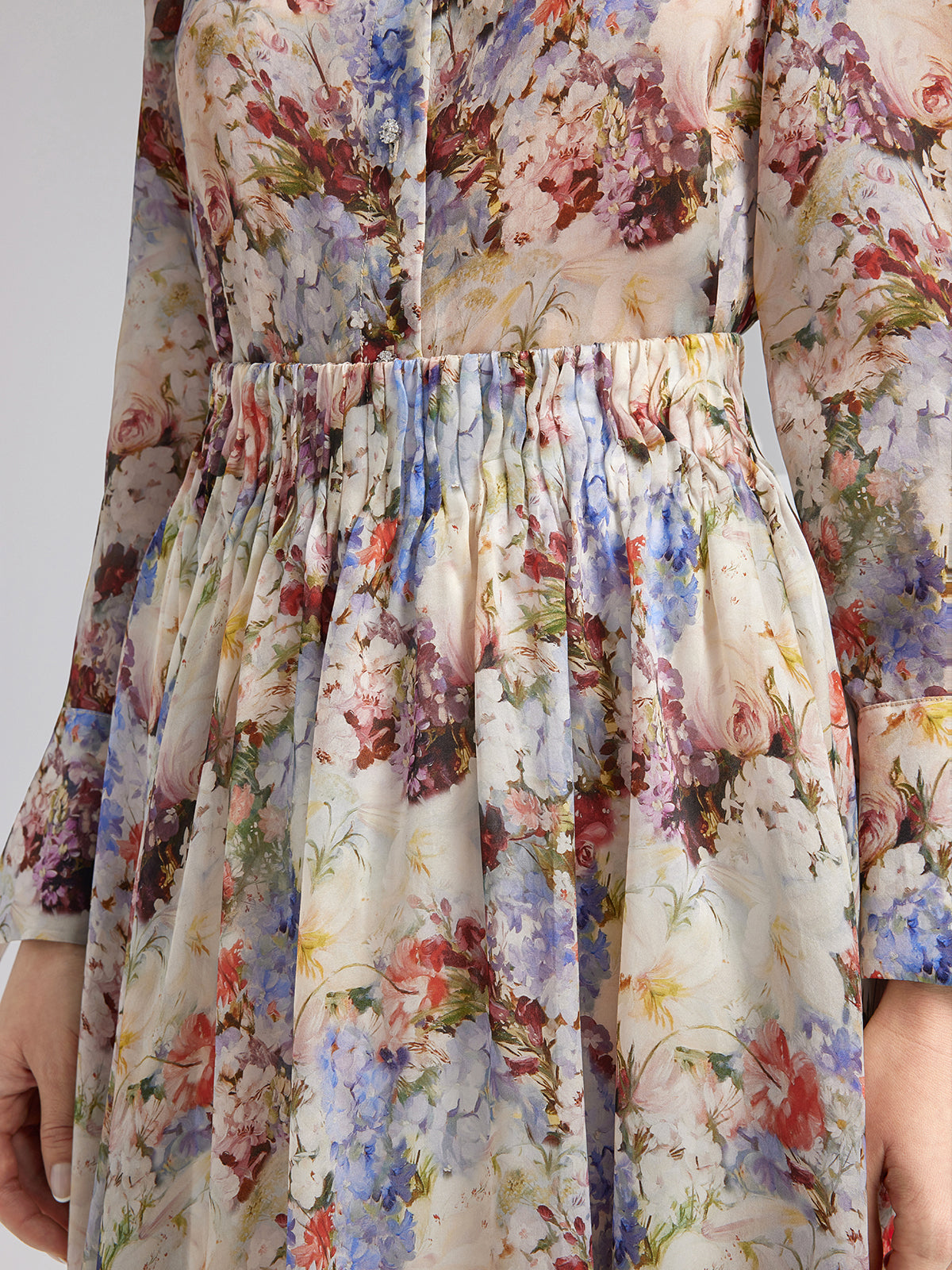 Silk Organza Baroque Print Skirt