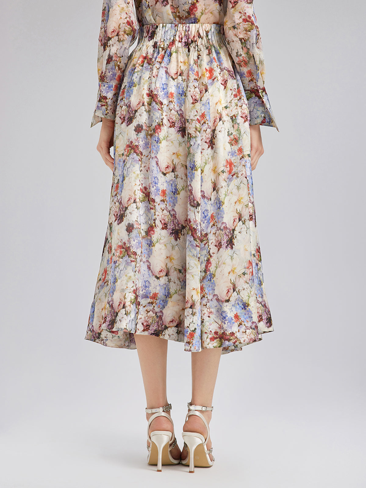 Silk Organza Baroque Print Skirt