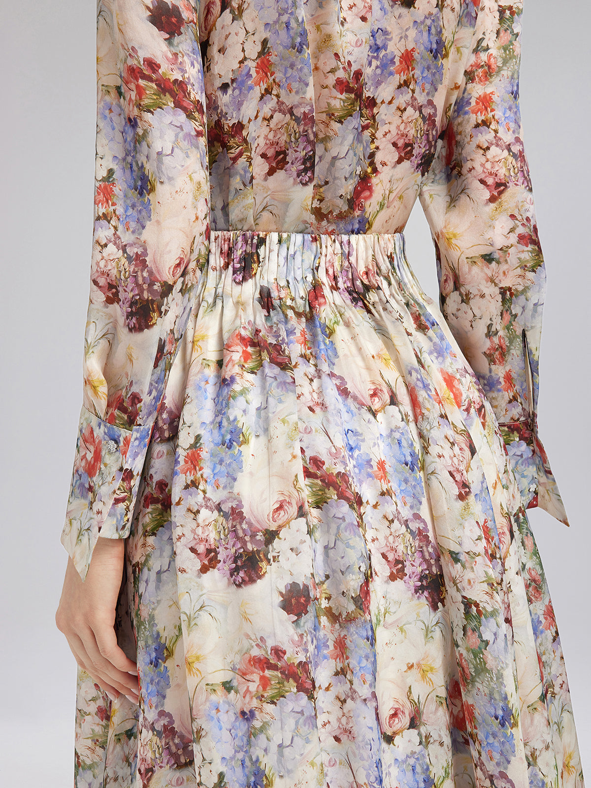 Silk Organza Baroque Print Skirt