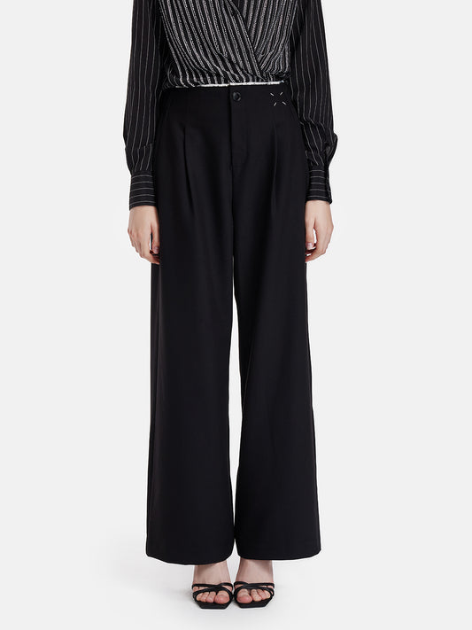 Modern Piped High-Waist Trousers