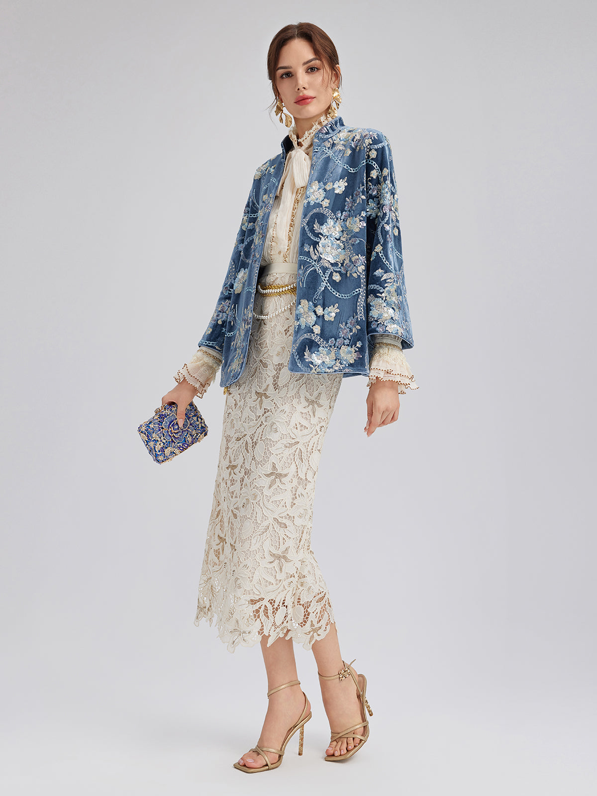 Embroidered Lace Mermaid Skirt