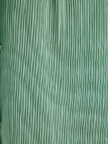 High-Neck Pleated Ruffle Dress