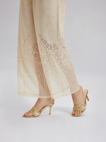 Custom Denim-Effect Gradient Elastic Trousers