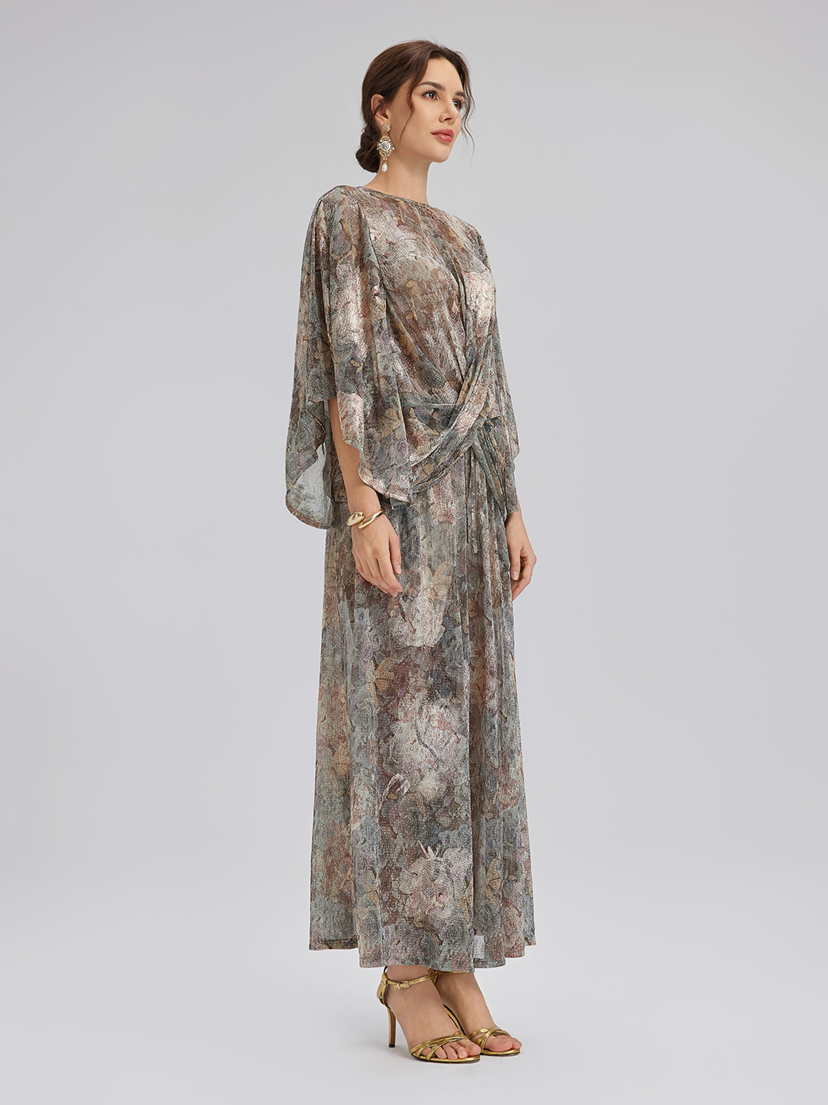 Final Sale | Foil-Printed Lurex Knit Drawstring Pants