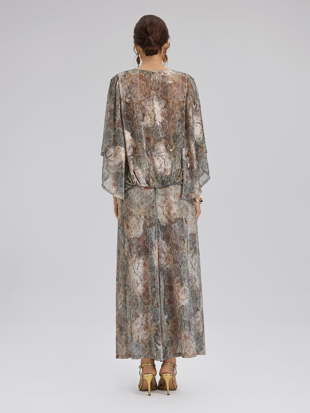 Final Sale | Foil-Printed Lurex Knit Drawstring Pants