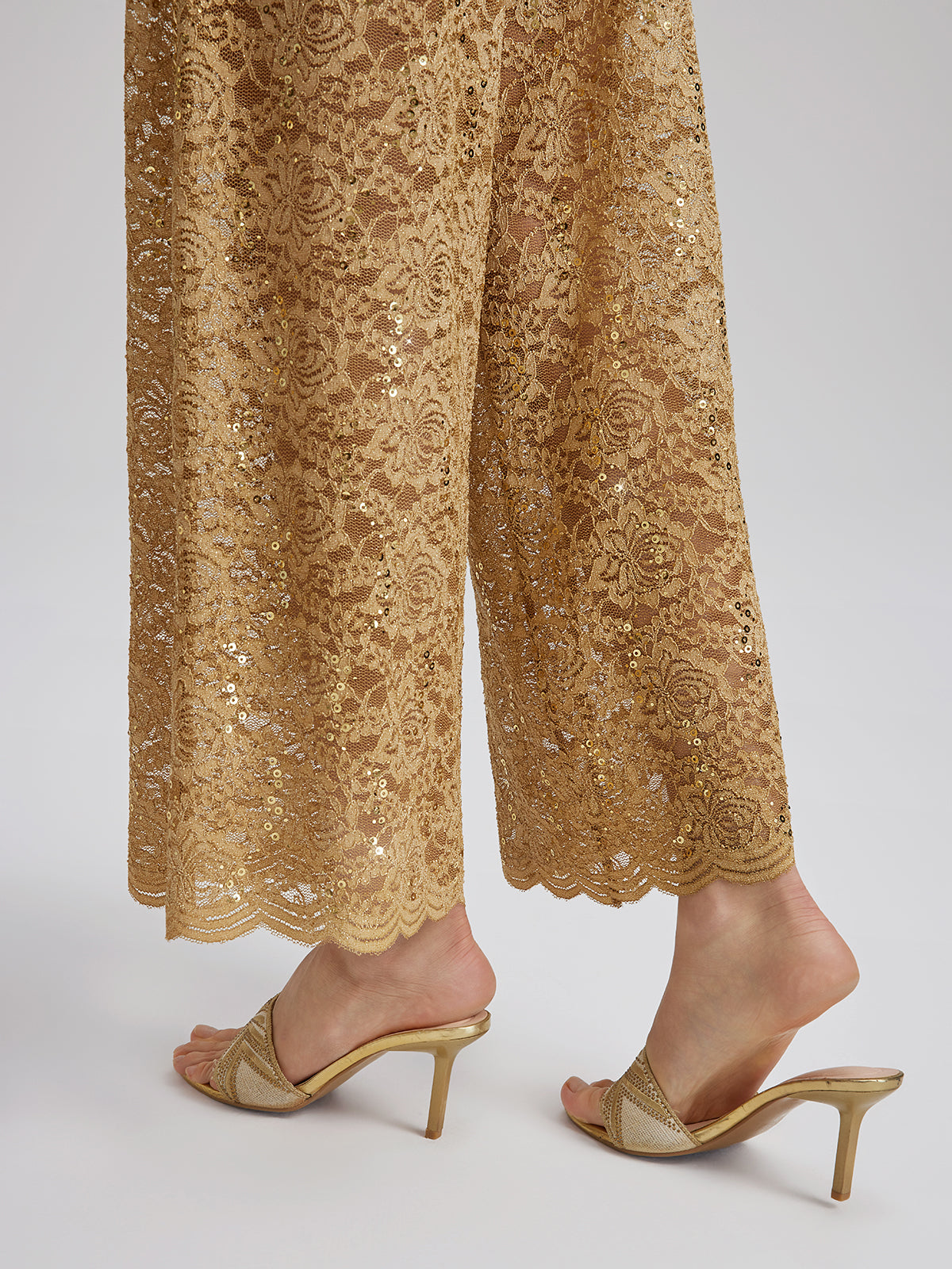 Lace Gold Gradient Sequin Handcrafted Chain Set